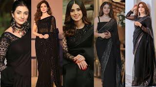 Beautiful Black saree collection/black saree design for party/Black sarees designs/black saree look