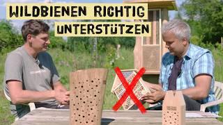 Viele Insektenhotels sind nur Dekoration! Sinnvolle Nisthilfe für Wildbienen selber bauen.