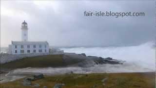 Biggest Waves in the world today, wash out South Lighthouse - Fair Isle, Shetland.