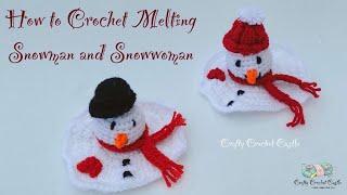 How to Crochet Melting Snowman and SnowWoman | Beginner Friendly Tutorial | Crochet Decorations