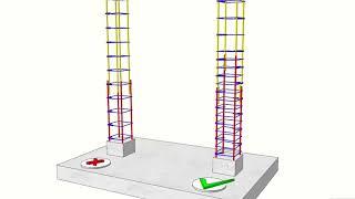 مقایسه آرماتور بندی 2 ستون بتنی