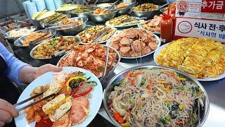 Only $5 Korean Buffet (Home-cooked meal) made by Grandma / Korean street food