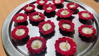 दिए बनाए सरल तरीके से / diya making / how to make diya/ wheat flour diya / diwali diya decoration