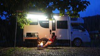 Camping alone in the rain in a 70 million won camping car that is as good as a 5-star hotel