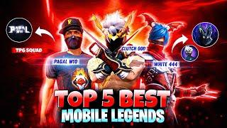 Top 5 Best Legends In TPG GUILD  Batter Then Pc  Telugu Pagal M10  99%|| Garena FreeFire ||