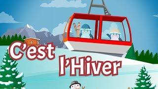 C'est l'hiver (Christmas song with lyrics to learn French for kids and toddlers)