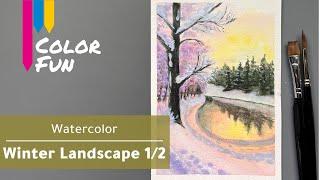 Winter Landscape 1/2 / 冬景 / 冬景色 / 겨울풍경 / Paisaje de invierno | ColorFun #artprocess #drawingprocess