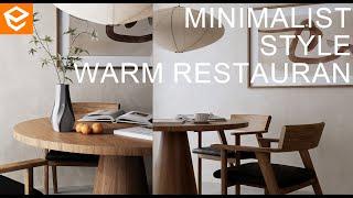 TUTORIAL:  Realistic Render  | Enscape 4.1 Interior Minimalist Style Warm Restaurant Rendering