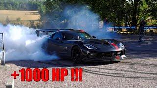 BRUTAL 1000+ hp ProCharged Viper BURNOUT!!