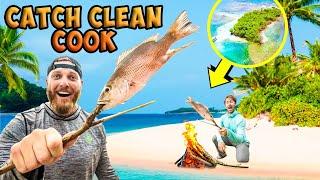 TINY ISLAND Catch Clean Cook Fishing CHALLENGE! (MULTI SPECIES)