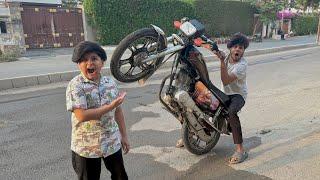 Abdullah ny 125 bike pr one wheeling ki  || Abdullah 125 ly k Bhag gaya  ||