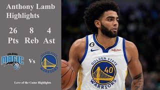 Anthony Lamb Career High 26 Points Full Highlights vs Magic | 2022-23 NBA Highlights