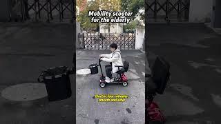 Foldable lightweight four-wheel electric mobility scooter for the elderly. #scooter #mobilityscooter