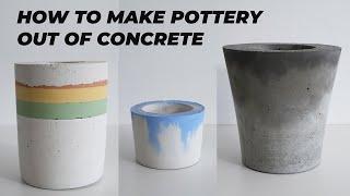 How to make Pottery out of Concrete | No special tools needed