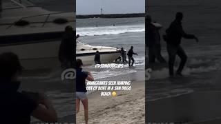 Immigrants seen jumping out of boat in a San Diego beach ‼️ #shorts #sandiego #ice #immigration