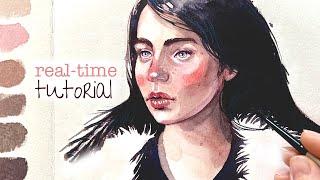 Real-time watercolor PORTRAIT tutorial 