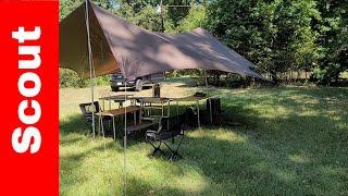 SNOW PEAK Huge IGT CAMP KITCHEN and Evo Pro TARP - Iron Grill Table SCOUT TACTICAL