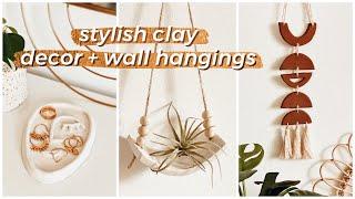 EASY DIY AIR DRY CLAY PROJECTS | Boho Wall Hanging, Scandi Plant Hanger, Modern Jewelry Dish