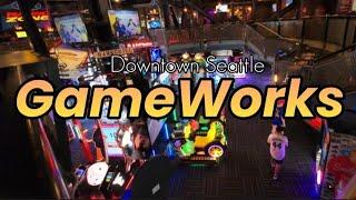 Walking Tour inside GAMEWORKS in Downtown Seattle WA State "YOUR ENTERTAINMENT DESTINATIONG"