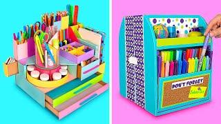 DIY Organizers With Secret Sections || Back To School Crafts