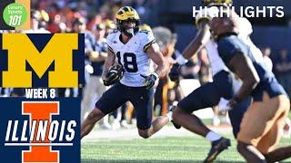 24 Michigan Wolverines vs  22 Illinois Fighting Illini Highlights College Football