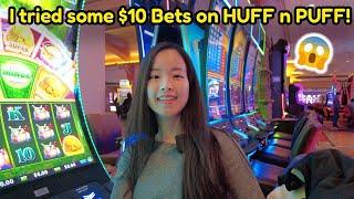 I tried  $10 Bets on Huff n EVEN more PUFF! Then Put money into Lightning Link This is WHAT HAPPENED