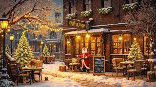 Soothing Christmas Jazz Music for Peaceful Holiday  Cozy Winter Coffee Shop Ambience with Snowfall