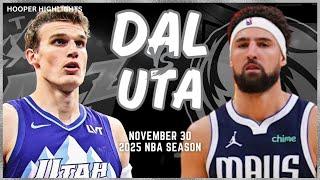 Dallas Mavericks vs Utah Jazz Full Game Highlights | Nov 30 | 2025 NBA Season