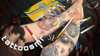 ASMR / Tracing My (new) Tattoos With Markers