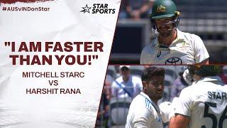 "How many bouncers you have?" Mitchell Starc vs Harshit Rana - the bouncer banter! #AUSvINDOnStar