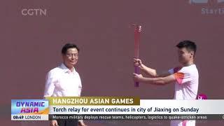 Torch relay for Hangzhou Asian Games continues in Jiaxing, Zhejiang｜Wang Yilyu｜Badminton｜China｜杭州亚运会