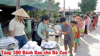 Hôm Nay Nhóm tặng 100 Cái Bánh Bao cho Bà Con Xóm Em