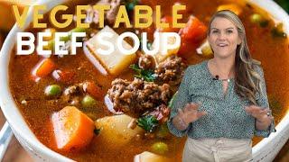 QUICK Vegetable Ground Beef Soup Recipe + Tomato Paste Hack!