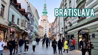 Bratislava, Slovakia  Walking Tour (4K 60fps) January 20, 2024