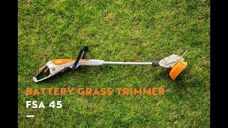 The STIHL FSA 45 grass trimmer with integrated battery