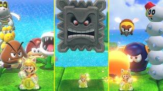 Which Mario Enemies can GOLDEN STATUE MARIO Defeat? (Super Mario 3D World + Bowser's Fury Mod)