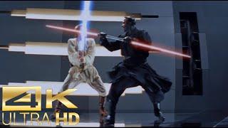 Obi Wan vs Darth Maul [4k UltraHD] - Star Wars: The Phantom Menace Fight Scene (2/2)