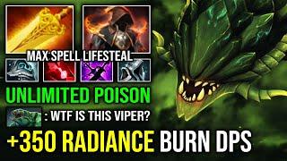 WTF 350 Radiance Flame Burn DPS 1v5 Spell Lifesteal Unlimited Poison Max Range Viper Dota 2