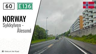 Driving in Norway: Fylkesvei 60, E39 & E136 from Sykkylven to Ålesund