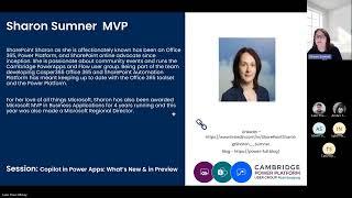 Autumn Event Sharon Sumner MVP: Copilot in Power Apps: What’s New & in Preview!