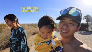 A random hot spring by the highway on our way to Phoenix | A Van Life Family Vlog