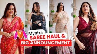 Myntra Huge Festive Wear Saree Haul | Designer Partywear Sarees | Glam Devi Blouses | Mahima Giri