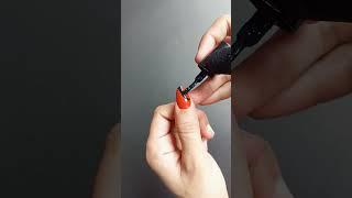 Black Orange Nail Art Hack   #nailart #nailicious #nailpro