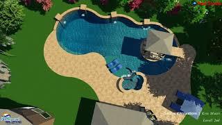 Lovell's Custom Island Lazy river 3d design 2