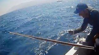 Pesca al tonno a mano - drifting - Stretto di Messina