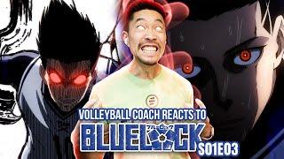 Volleyball Coach Reacts to Blue Lock S1 E3: The King Barou!!