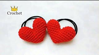 crochet Love（Heart）Hair Ties