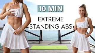 10 MIN EXTREME STANDING ABS workout - No Equipment, No Jumping, Low Impact Home Workout