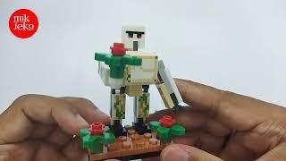 LEGO Iron Golem Old Ver. with Flower: Tutorial & Unboxing Lego Minecraft Toys MOC | 2021 @Mikjeko