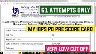 My IBPS PO Prelims 2024 Score Card